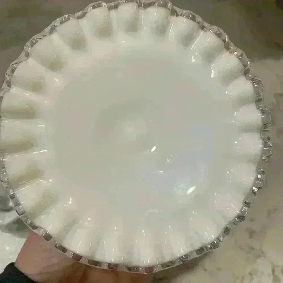 Fenton Silver Crest Candle Holders Spanish Lace Candlesticks Pair Art Glass VTG - Picture 5 of 8